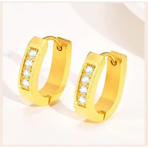 14K Gold Womens 2ct Diamond Huggie Earrings Ladies 14 Karat Huggies Jewelry 2 ct
